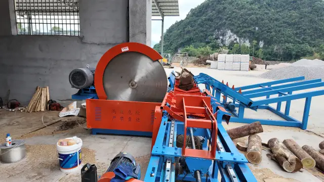 LW-CS1200P cut-off line installed under a production shed at a customer site in Guangxi